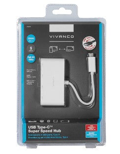Vivanco 34292 interface hub USB 3.2 Gen 1 (3.1 Gen 1) Type-C 5000 Mbit/s Hvid