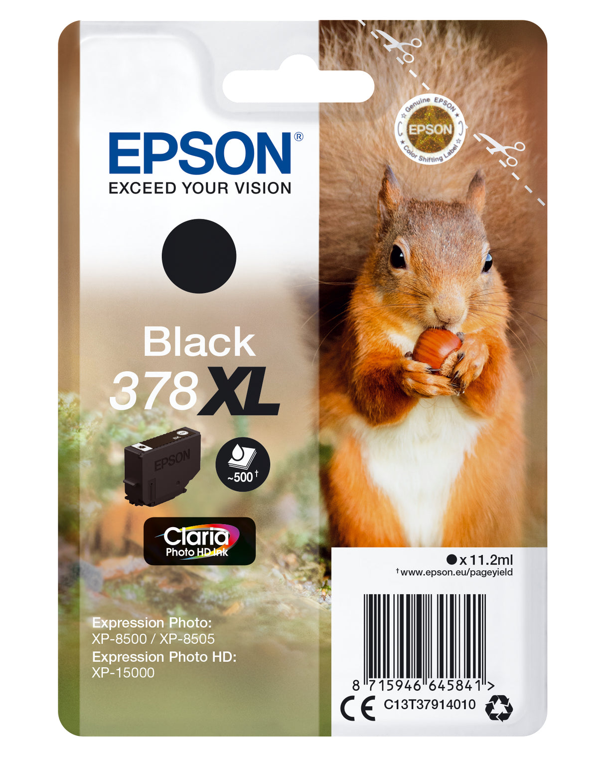 Epson Squirrel C13T37914010 blækpatron 1 stk Original Højt (XL) udbytte Sort