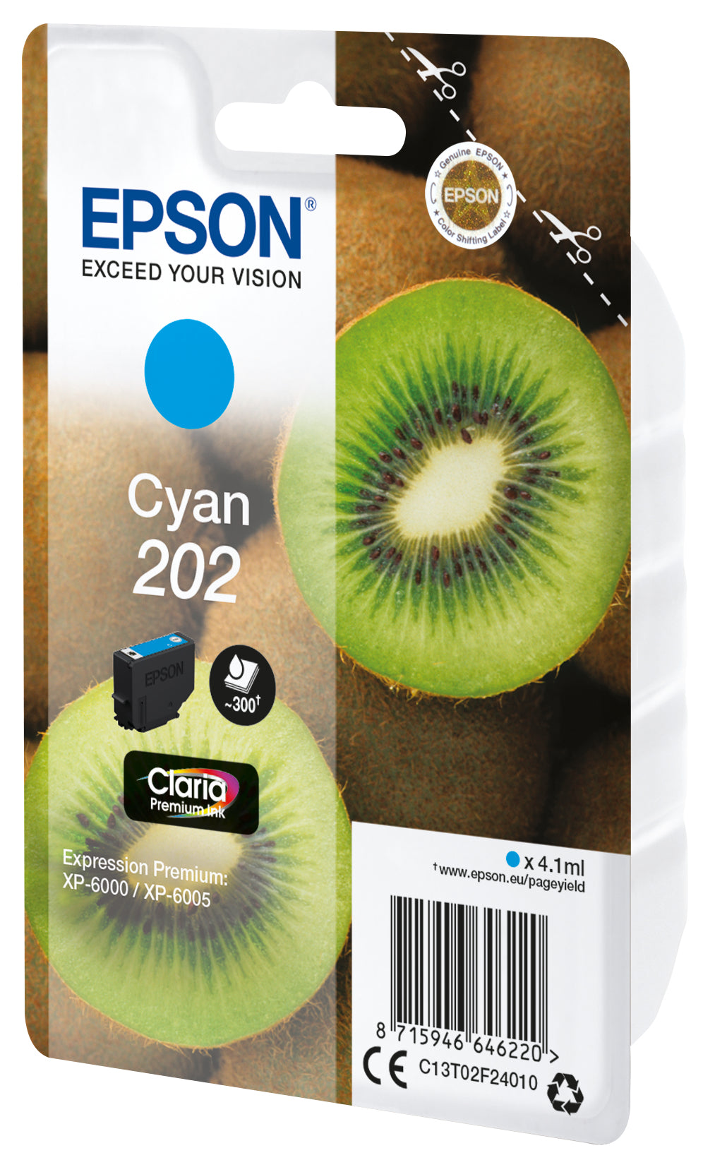 Epson Kiwi 202 blækpatron 1 stk Original Standard udbytte Blå