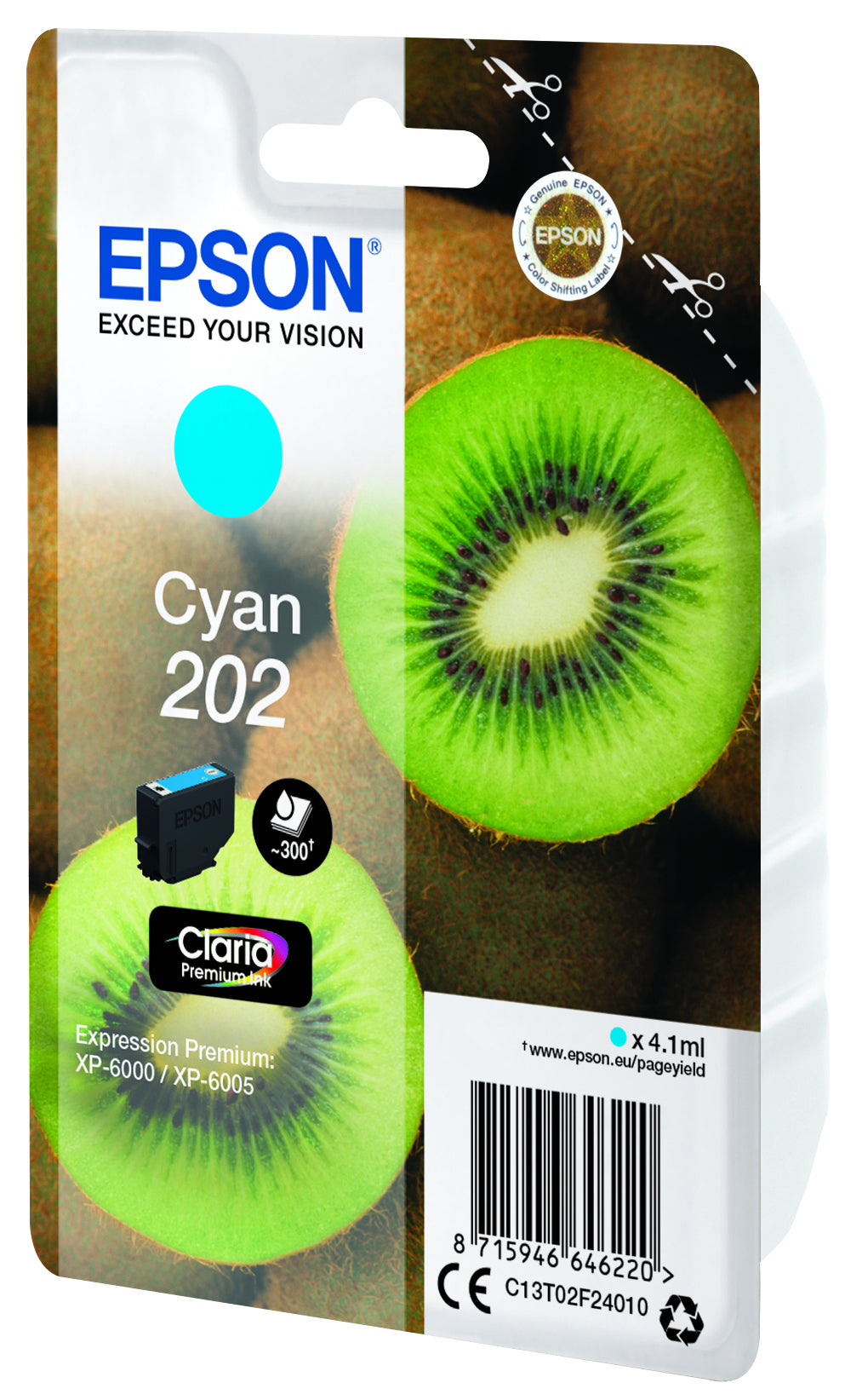Epson Kiwi 202 blækpatron 1 stk Original Standard udbytte Blå