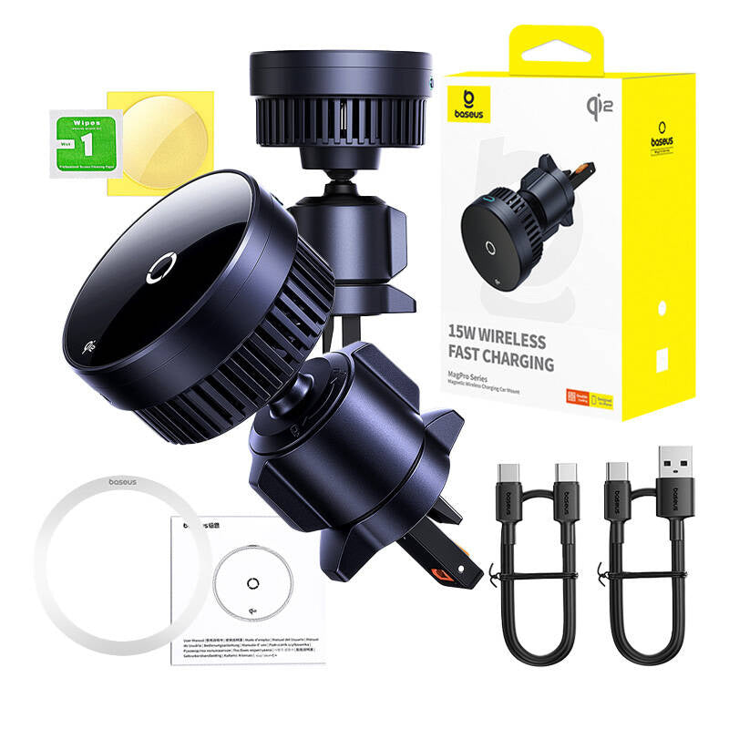 Samkøbsudstyr Baseus MagPro med induktionsudstyr 15W Qi2.0 (hvid)