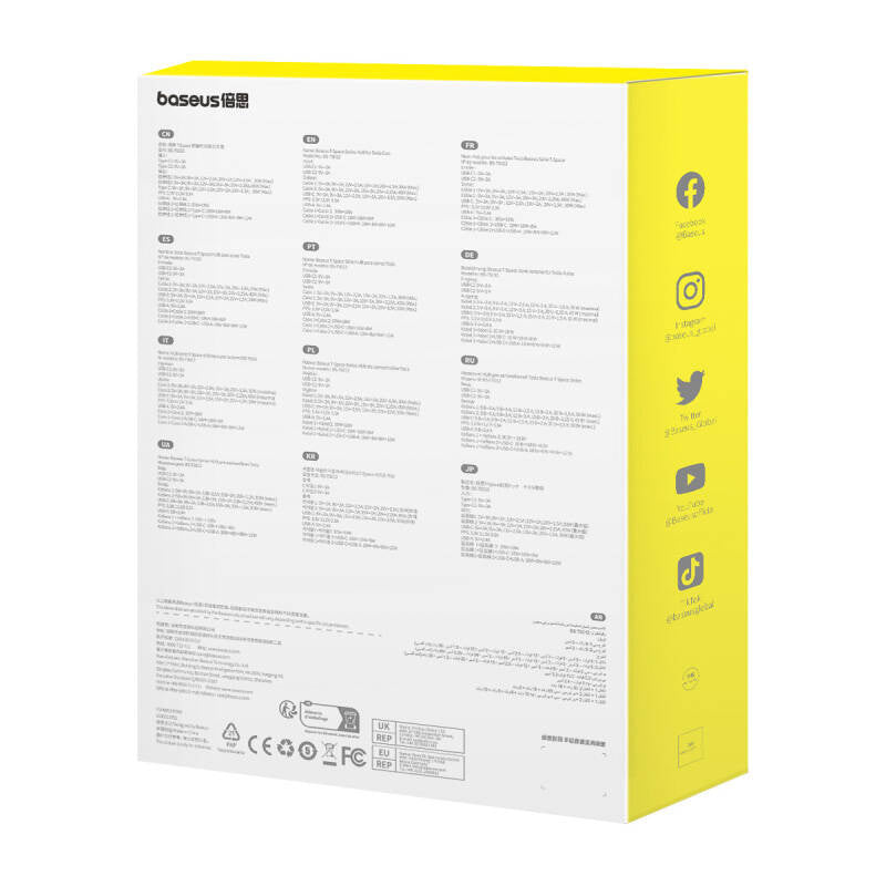 Hubus Base T-Space med USB-C til USB-C kabler til Tesla Cars (sort)