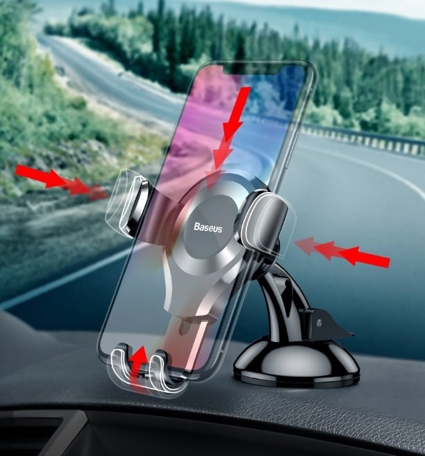 Baseus Osculum SUYL-XP0S gravity car holder for windshield or dashboard - silver