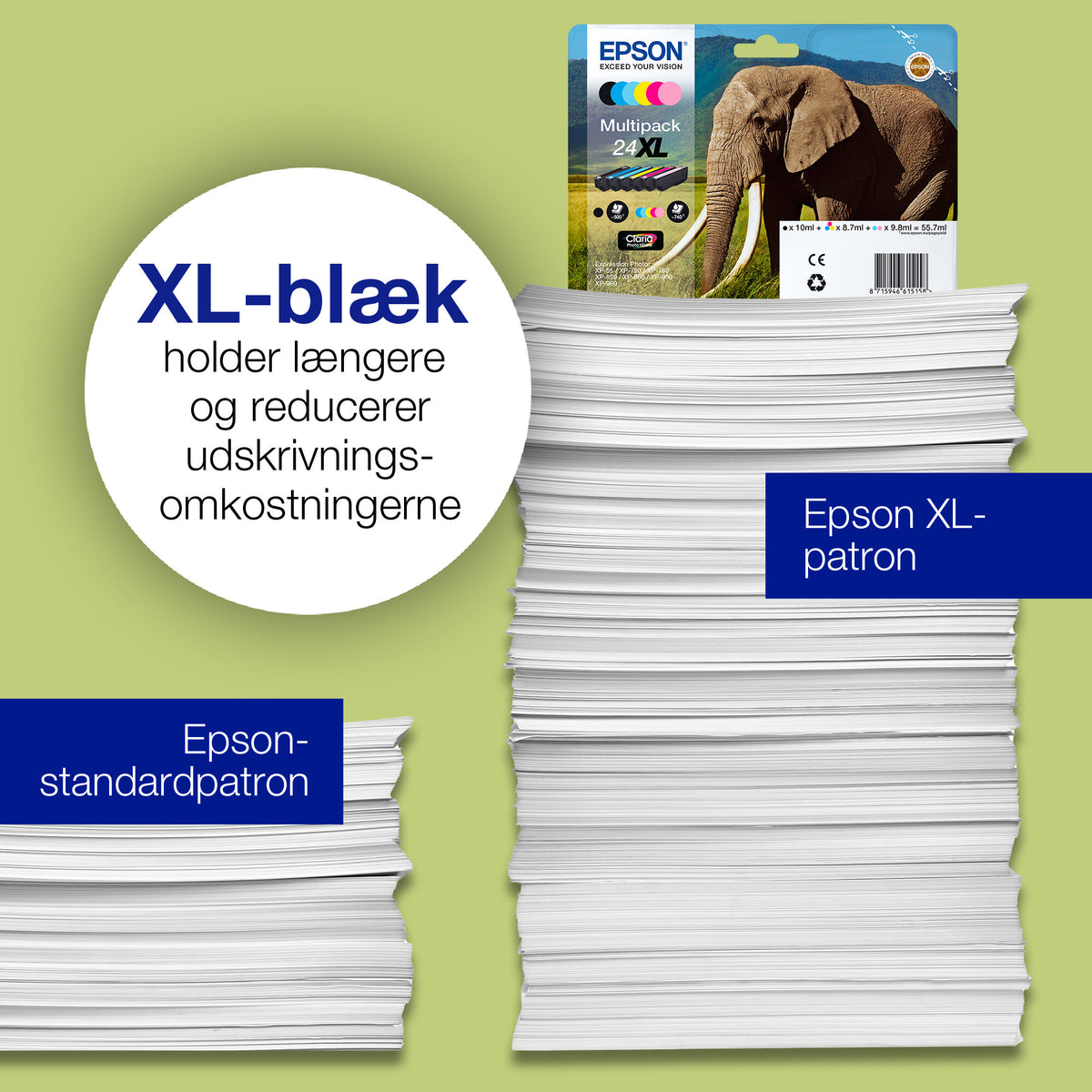Epson Elephant 24XL elefant Claria Photo HD enkeltpakke magenta blæk