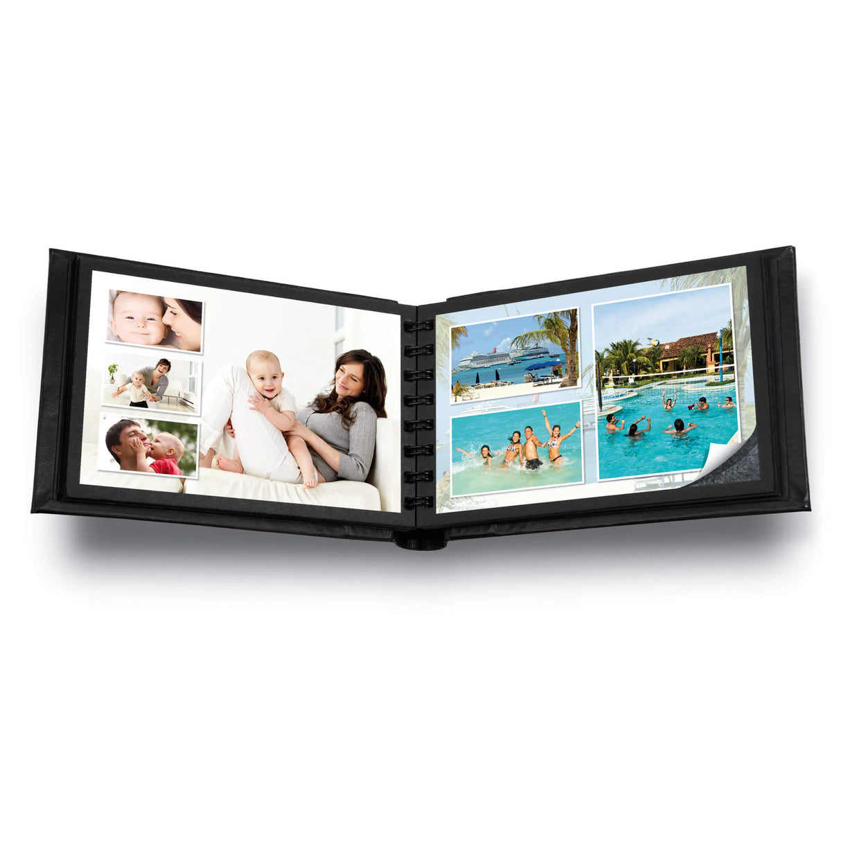 Minialbum 10x15cm L Sort Kunstlæder 10 sider