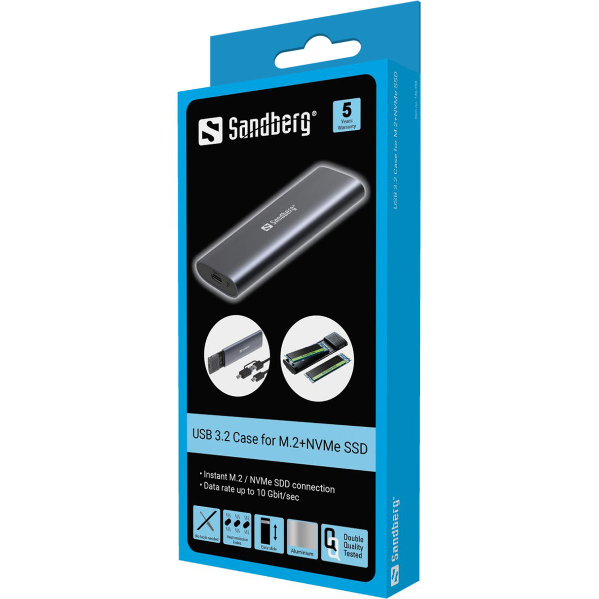 Sandberg 136-39 drevkabinet SSD kabinet Sort M.2