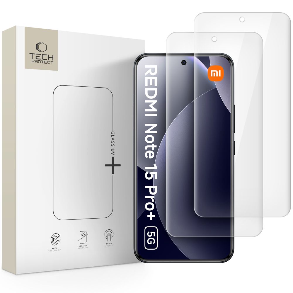 Hærdet Glas Tech Protect Glas Uv+ 2 Pack Xiaomi Poco M8 Pro / Redmi Note 15 Pro+ Plus 5 G Clear