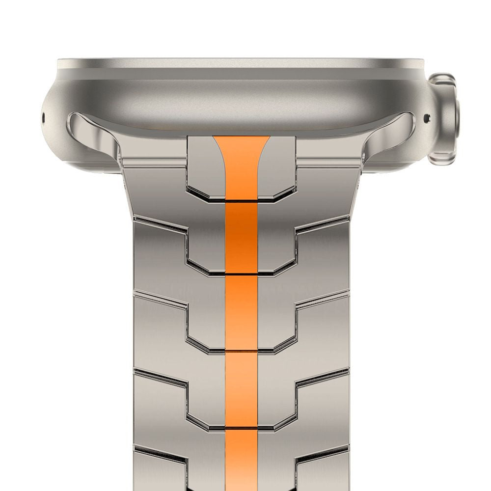 Tech Protect Stainless Line Til Apple Watch 8 / 9 / 10 / 11 / Se / Ultra (44 / 45 / 46 / 49 Mm) Titanium/Orange