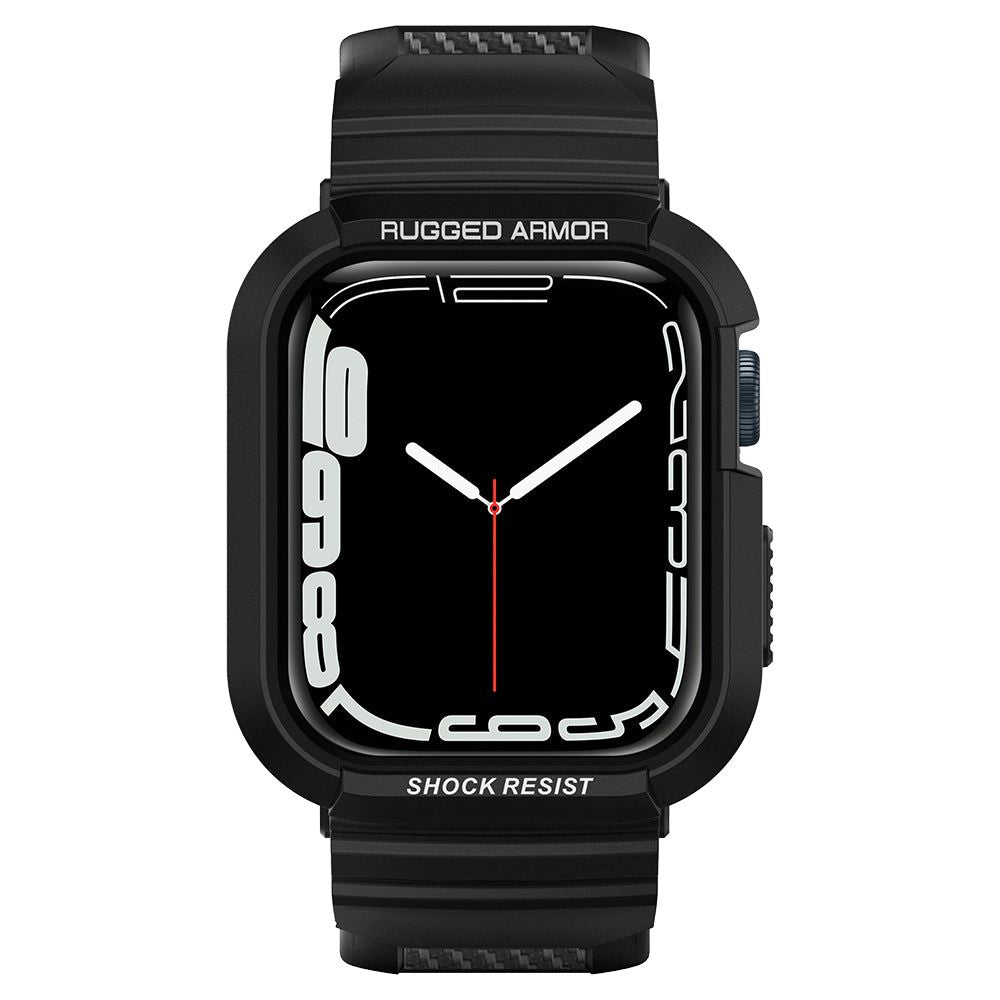 Spigen Rugged Armor ”Pro” Apple Watch 6 / 7 / 8 / 9 / Se 1 / 2 / 3 (44 / 45 Mm) Sort
