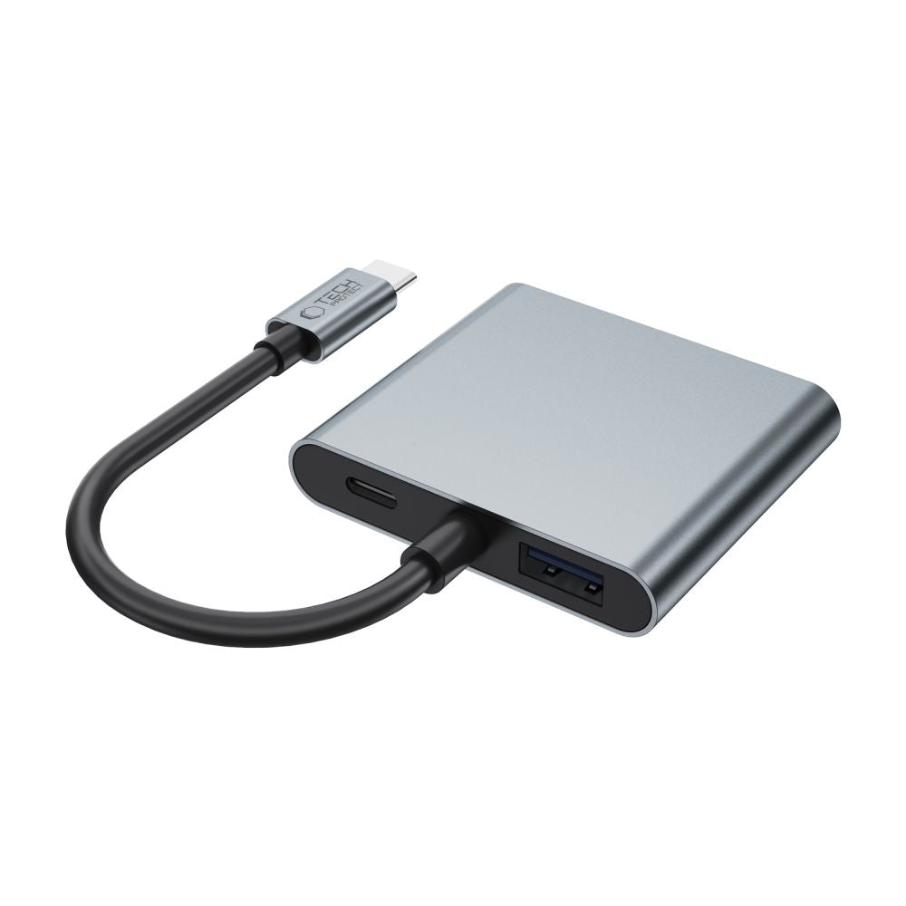 Tech Protect Hb08 Hub Adapter 4 I 1 Type C + Usb 2.0 + 2 X Hdmi 4 K 60 Hz Spacegrå