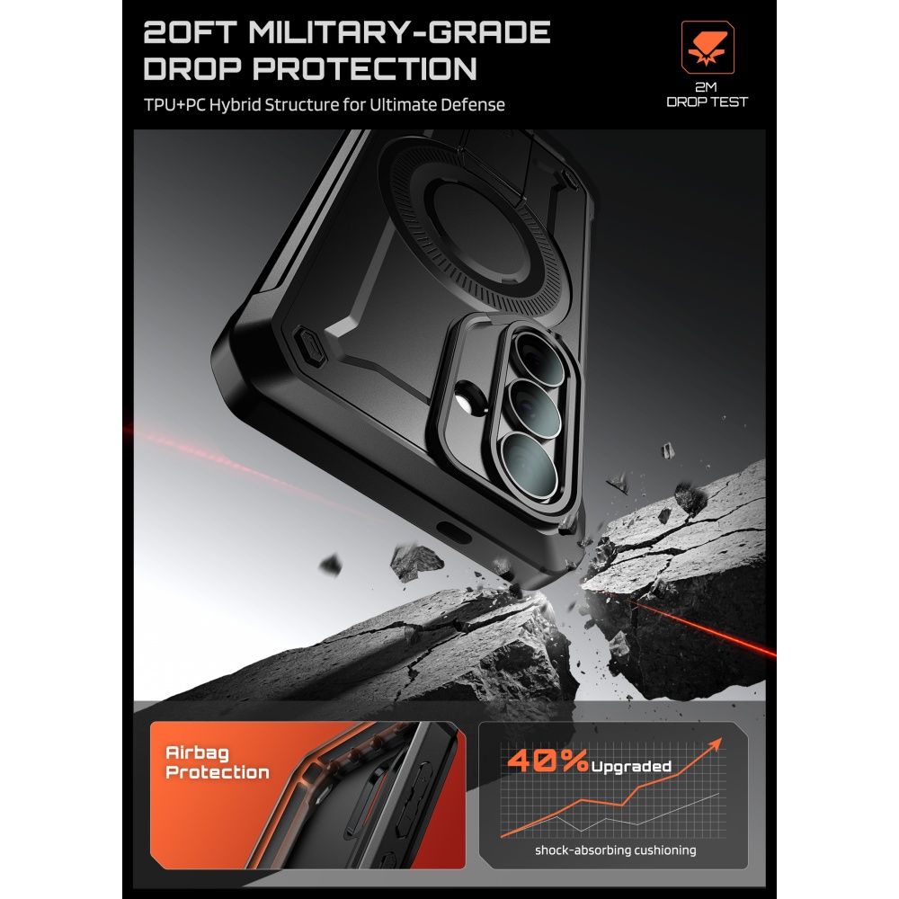 Supcase Unicorn Beetle Pro Mag Magsafe 2 Sæt Galaxy S26 Sort