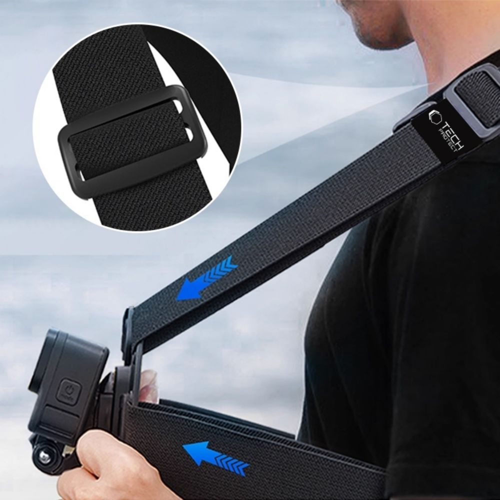 Tech Protect Ga100 Brystmontering Gopro / Dji / Inta360 Sort