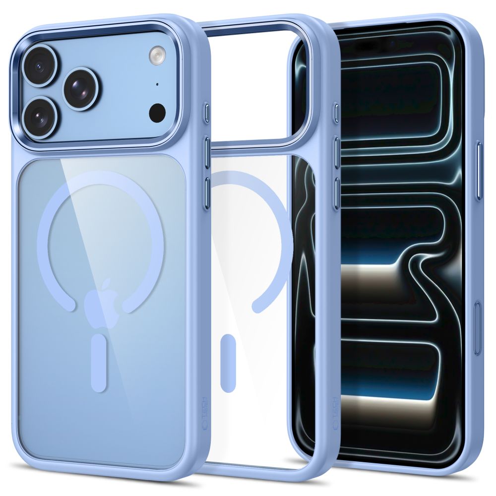Tech Protect Magmat Magsafe Cc Iphone 17 Pro Max / 18 Pro Max Lysblå/Klar