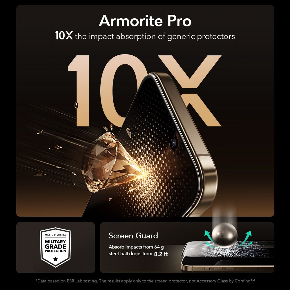 Hærdet Glas Esr Ultrafit Armorite Pro Hærdet Glas Iphone 17 Pro Max Sort