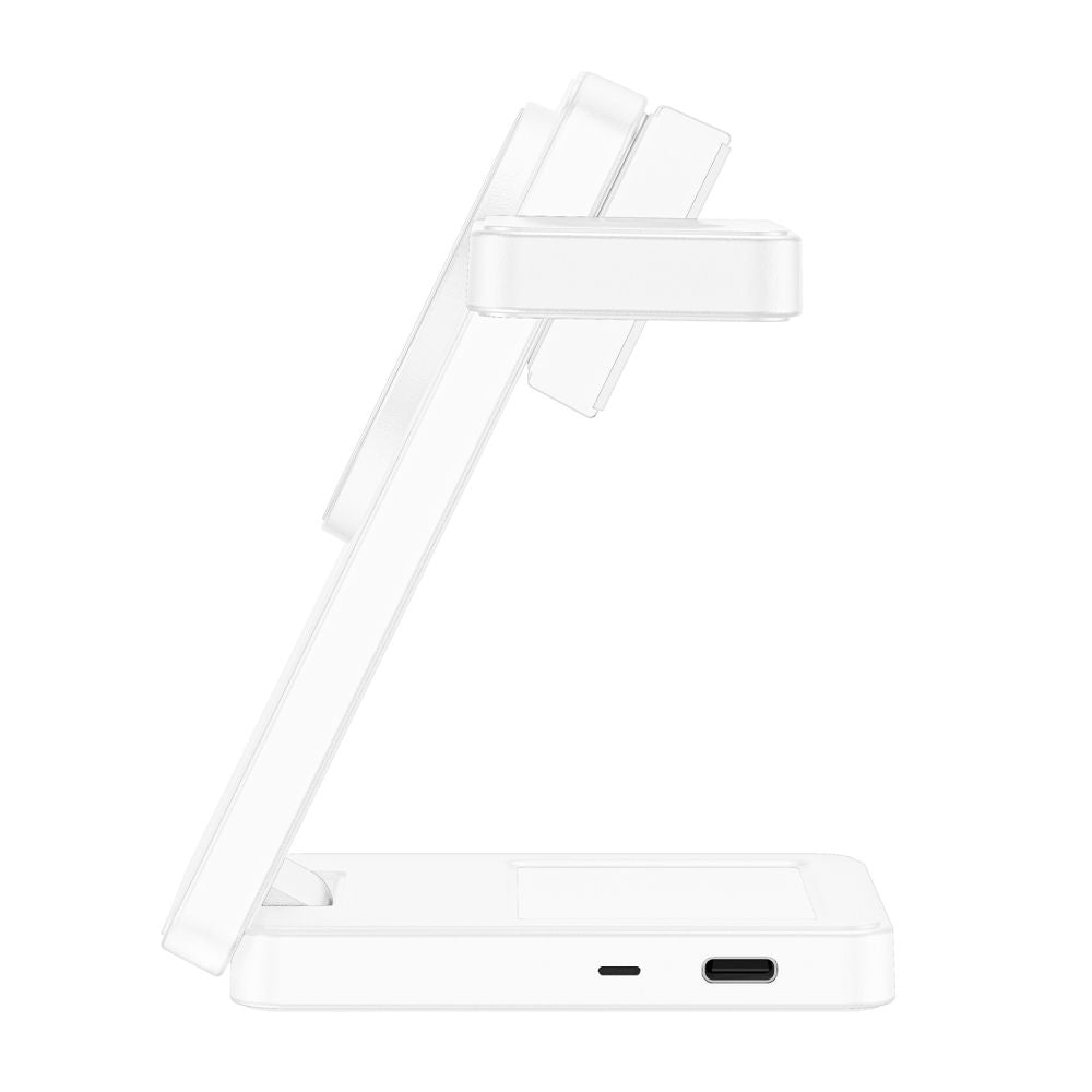 Tech Protect A56 3 I 1 Magnetisk Magsafe Trådløs Oplader 25 W Qi2.2 Hvid