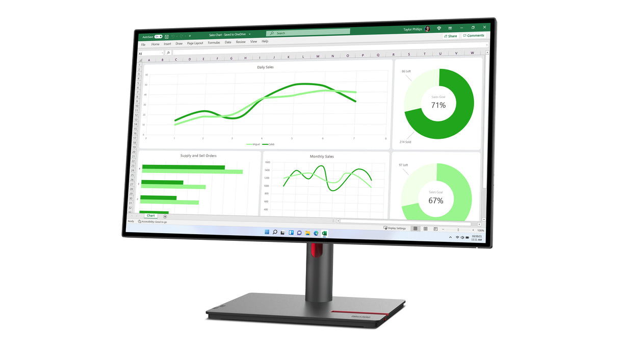 Lenovo ThinkVision P27q-30 LED display 68,6 cm (27") 2560 x 1440 pixel Quad HD Sort