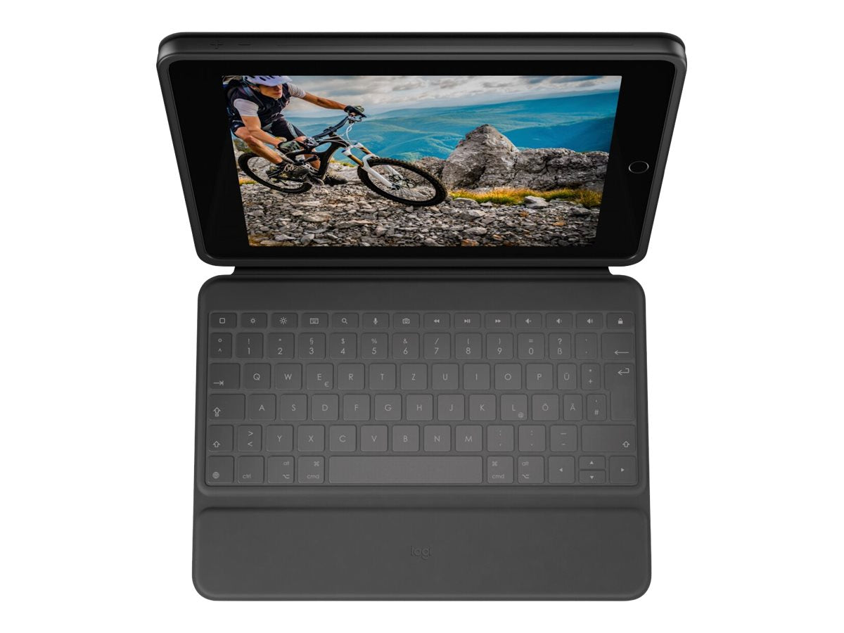 Logitech Rugged Folio - Tastatur og folio-etui - Apple Smart-stik - QWERTY - Nordisk (dansk/finsk/norsk/svensk) - grafit - til Apple 10,9-tommer iPad (10. generation)