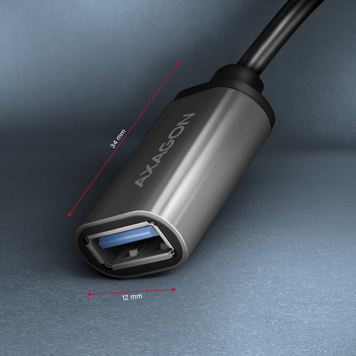AXAGON USB-C adapter 20cm Sort