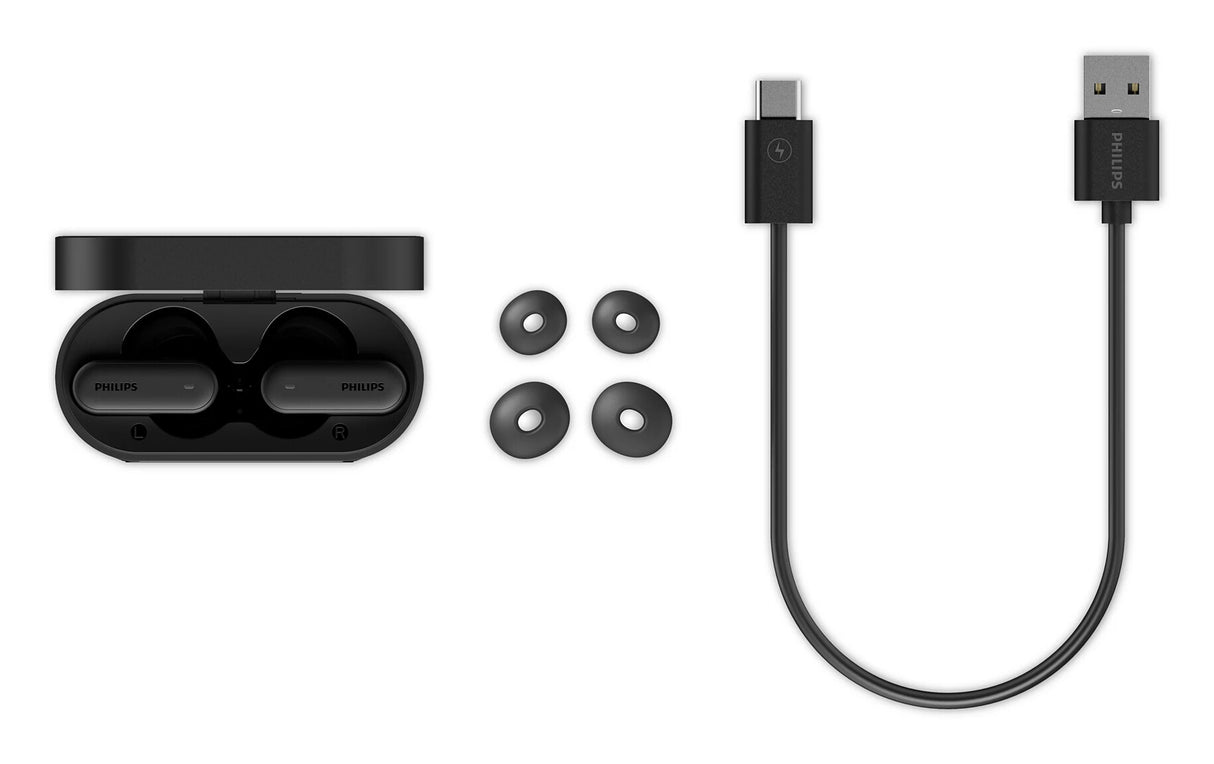 Philips 6000 series TAT6000BK/00 hovedtelefoner/headset True Wireless Stereo (TWS) I ørerne Opkald/musik Bluetooth Sort