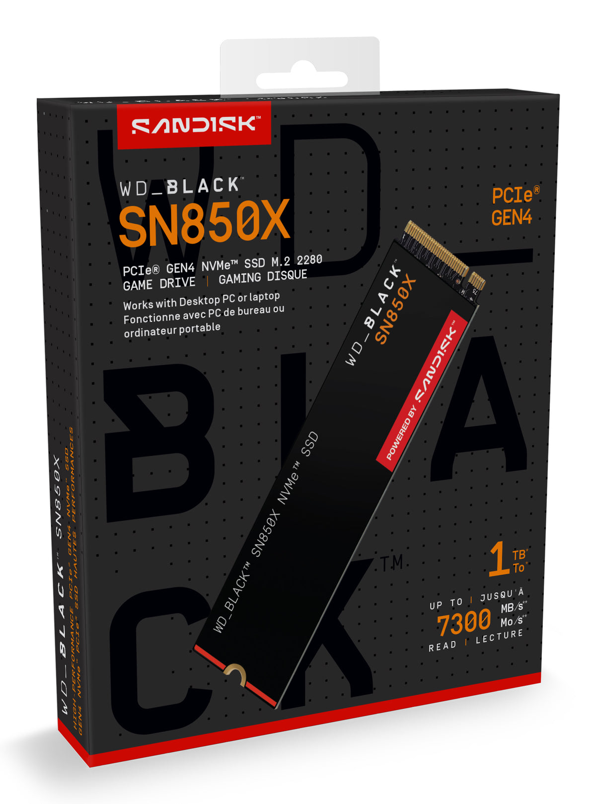 WD_BLACK SN850X NVMe SSD Solid state-drev WDS100T2X0E 1TB M.2 PCI Express 4.0 x4 (NVMe)