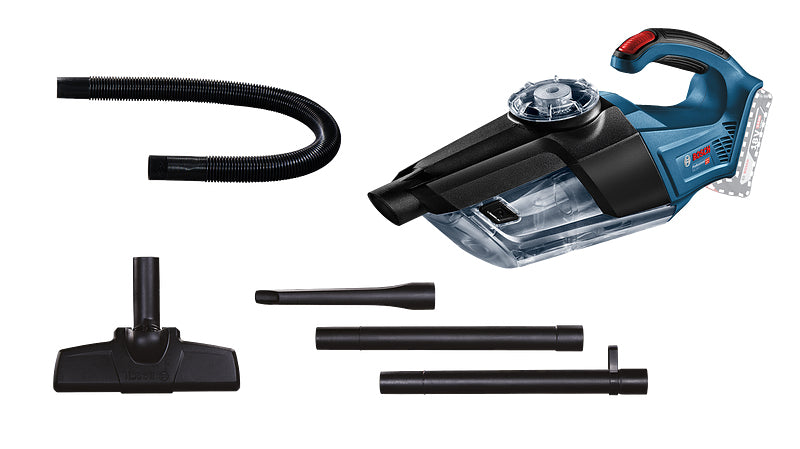 Bosch GAS 18V-1 Professional håndholdt støvsuger Sort, Blå, Rød, Gennemsigtig Poseløs