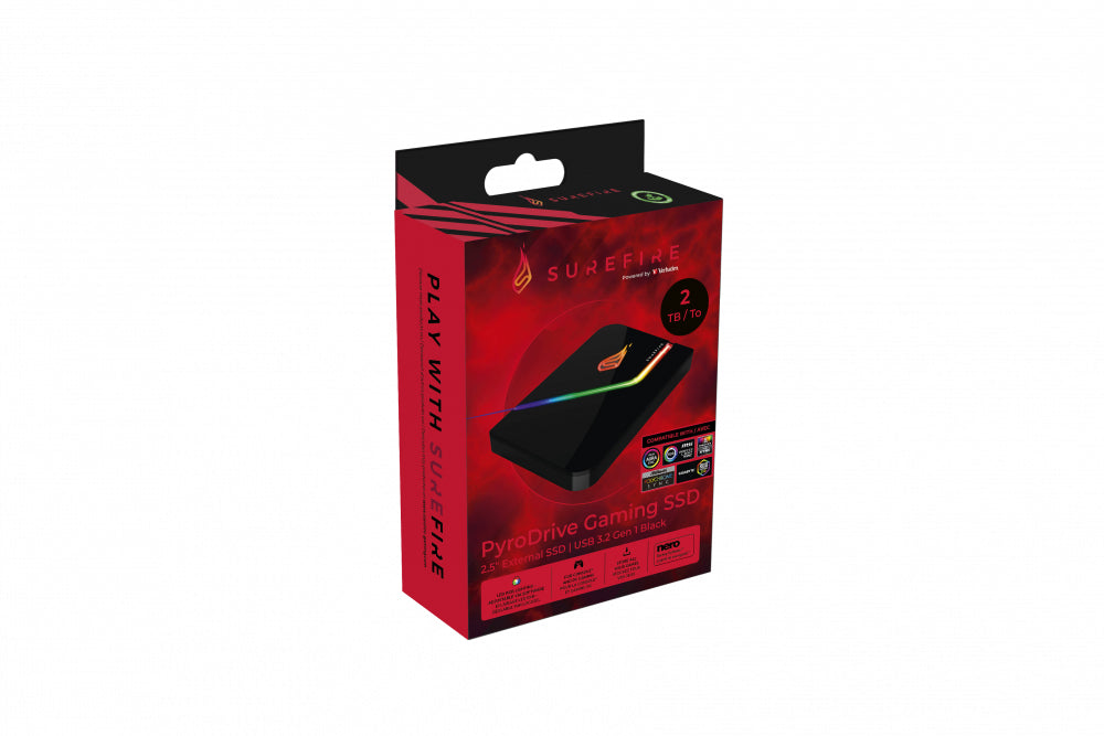 SureFire PyroDrive Gaming SSD 2TB USB Type-C 3.2 Gen 1 (3.1 Gen 1) Sort