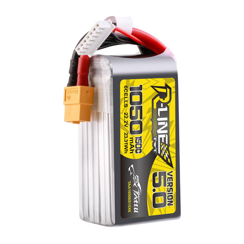 Tattu R-Line 5.0 1050mAh 22.2V 6S 150C XT60 Plug Batteri