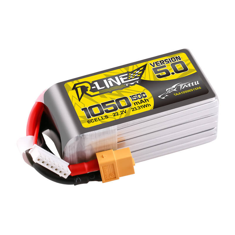 Tattu R-Line 5.0 1050mAh 22.2V 6S 150C XT60 Plug Batteri