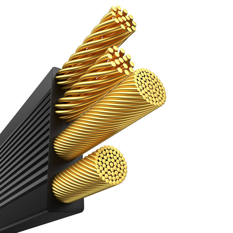 Hurtig opladningskabel 3in1 Baseus Free2Draw, USB til mikro USB+USB-C+Lightning, 3,5 A, 1,1 m (sort)