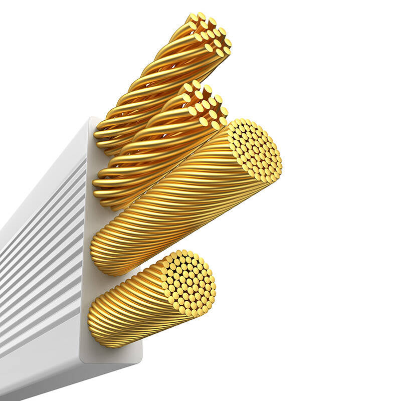 Hurtig opladningskabel 3in1 Baseus Free2Draw, USB til mikro USB+USB-C+Lightning, 3,5 A, 1,1 m (hvid)