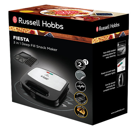 Russell Hobbs Fiesta sandwichtoaster 750 W Sort, Rustfrit stål