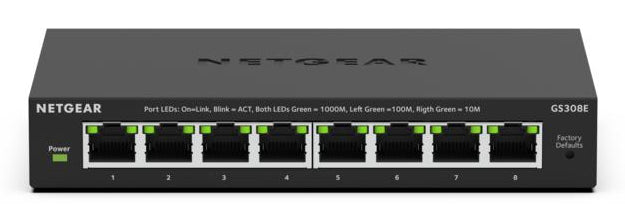 NETGEAR 300 Series SOHO Plus GS308E Switch 8-porte Gigabit Ethernet
