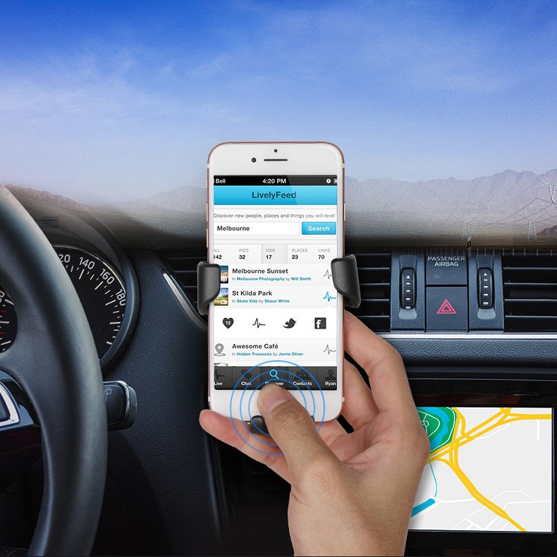 H01 Svart gravitationsvognsholder til ventilationsgrillen