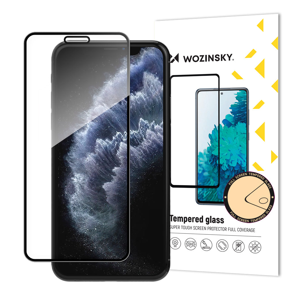 Wozinsky super hårdføre fuld lim hærdet glas fuld skærm med ramme sag venlige Apple iPhone 11 Pro / iPhone XS / iPhone X sort