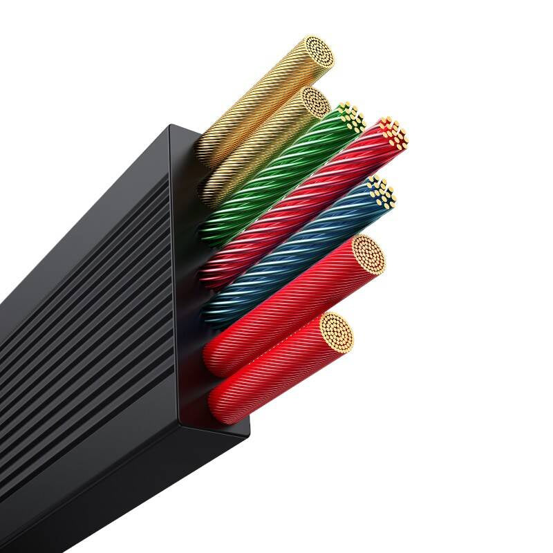 Hurtig opladningskabel 3in1 Baseus Free2Draw USB-C til USB-C/Lightning/Micro 100W, 1,1m (sort)