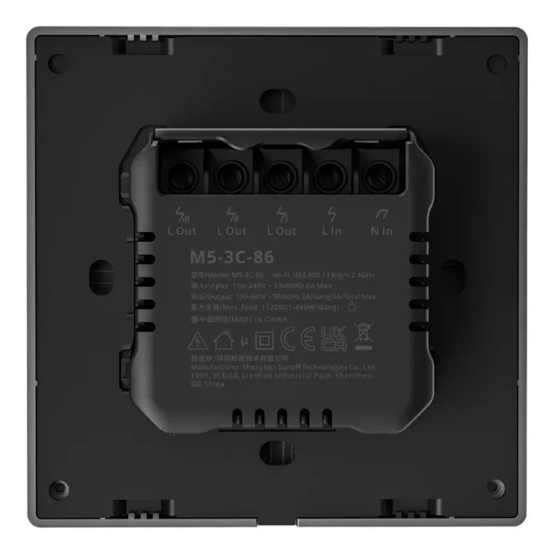 Smart Scene Wall Switch WiFi Sonoff M5 3C (3-kanal)
