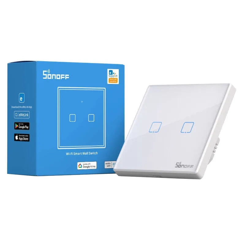 Smart Switch WiFi + RF 433 Sonoff T2 EU TX (2-kanal) opdateret