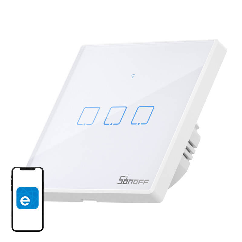 Smart Switch WiFi + RF 433 Sonoff T2 EU TX (3-kanal) opdateret