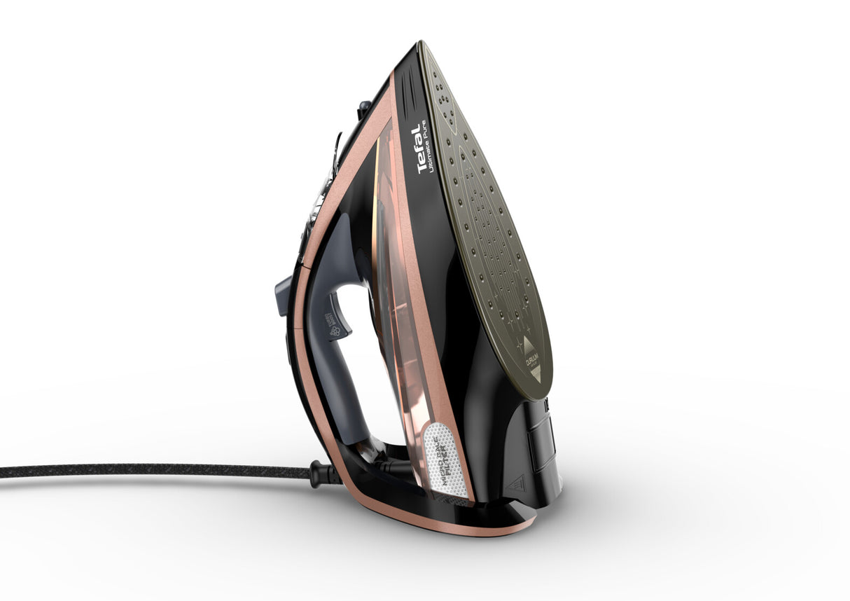 Tefal Ultimate Pure FV9845 Tør & dampstrygejern Durilium autoclean strygesål 3100 W Sort, Kobberfarve