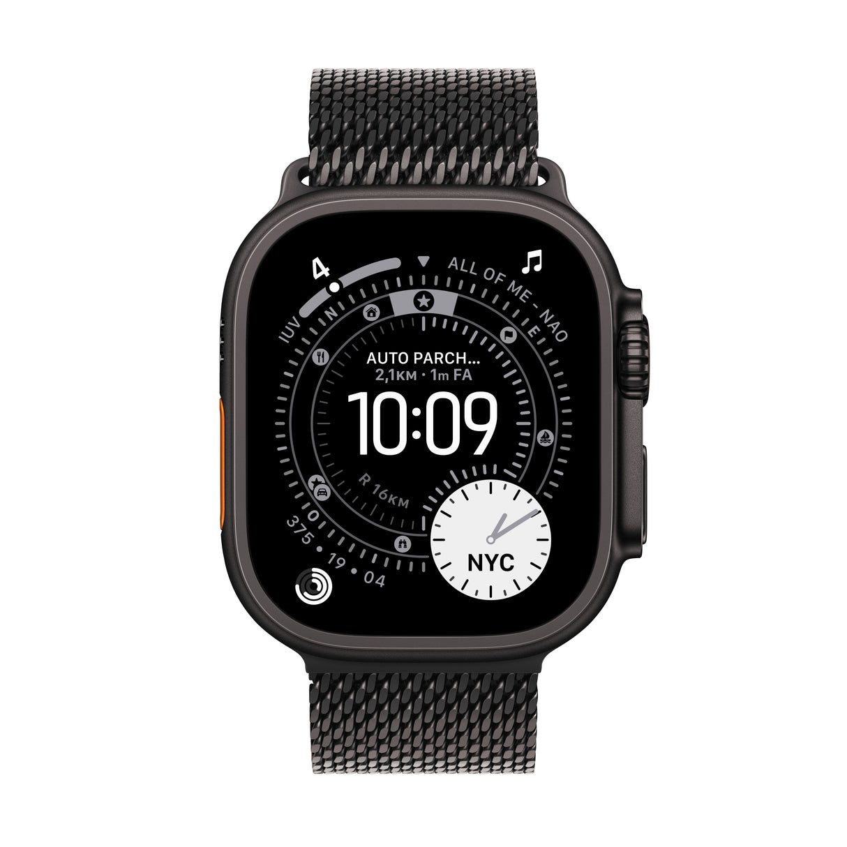 *Apple Watch Ultra 3 GPS + Cellular 49mm Black Titanium Case with Black Titanium Milanese Loop - Large