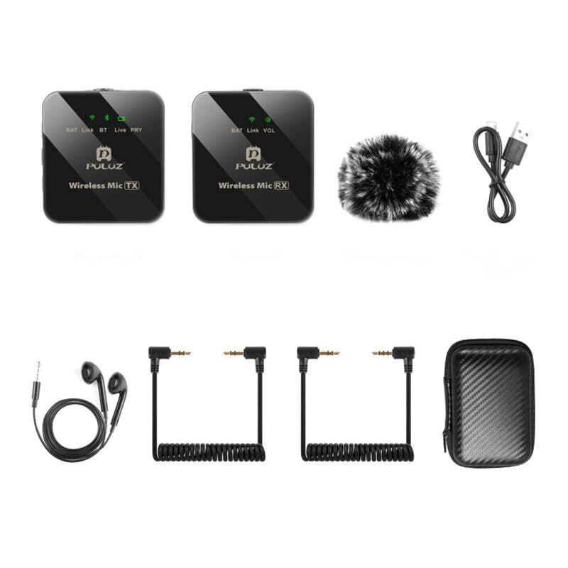 Trådløs Lavalier Mikrofon PULUZ 1 TX + 1 RX