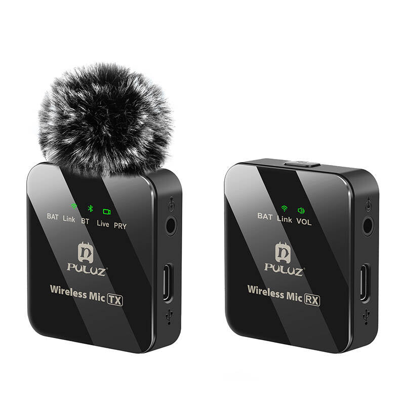 Trådløs Lavalier Mikrofon PULUZ 1 TX + 1 RX