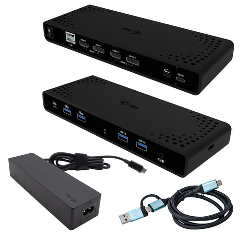 i-tec CADUA4KDOCKPDB100 dockingstation Ledningsført USB 3.2 Gen 1 (3.1 Gen 1) Type-C Sort