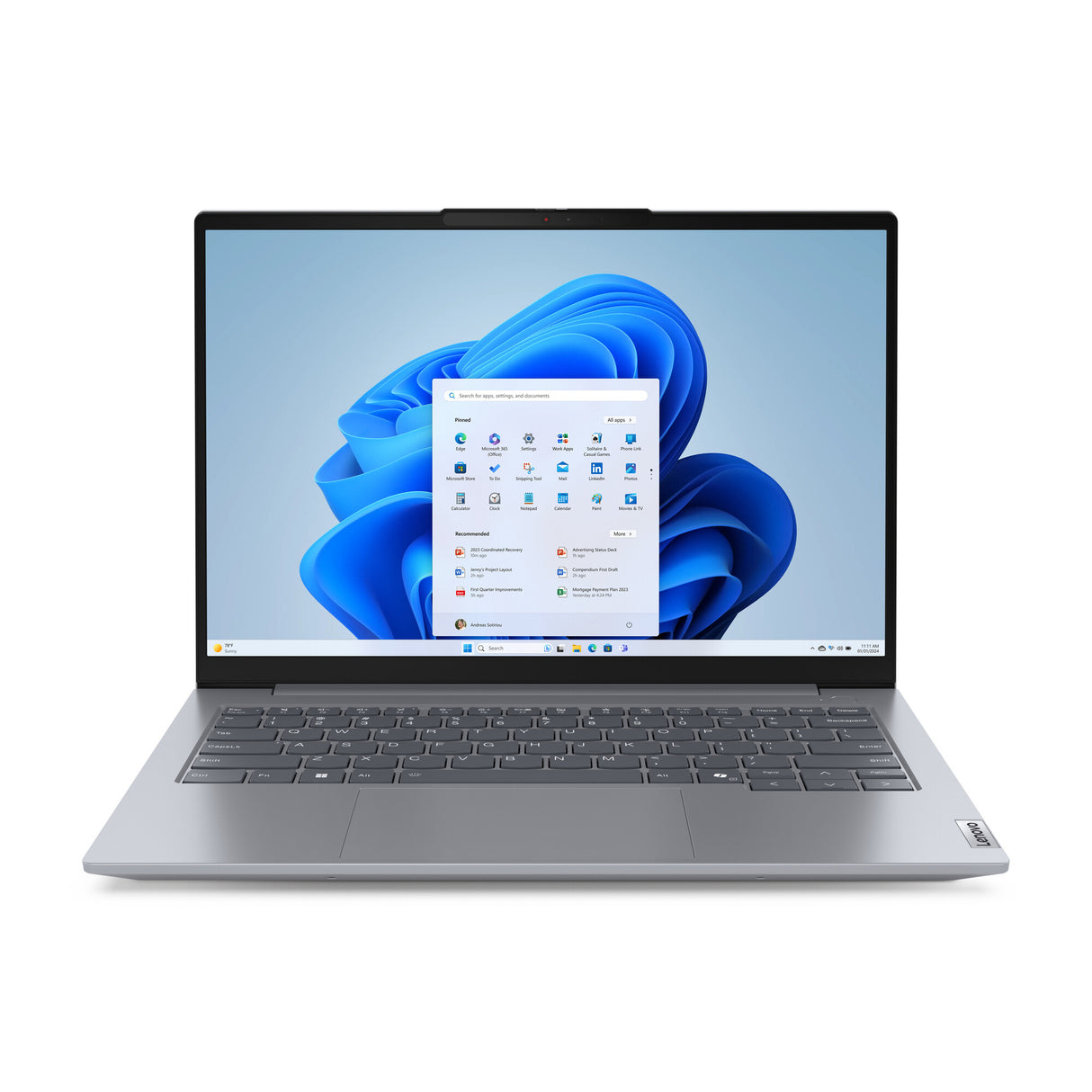 Lenovo ThinkBook 14 G7 ARP AMD Ryzen™ 5 7535HS Laptop 35,6 cm (14") WUXGA 16 GB DDR5-SDRAM 256 GB SSD Wi-Fi 6E (802.11ax) Windows 11 Pro Engelsk Grå