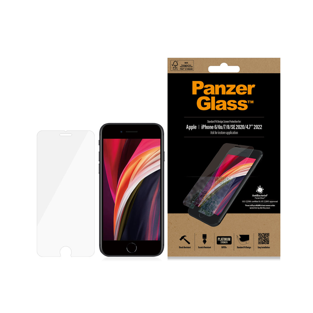 PanzerGlass Screen Protector Apple iPhone 8/7/6s/6/SE (20/22) - Standard Fit