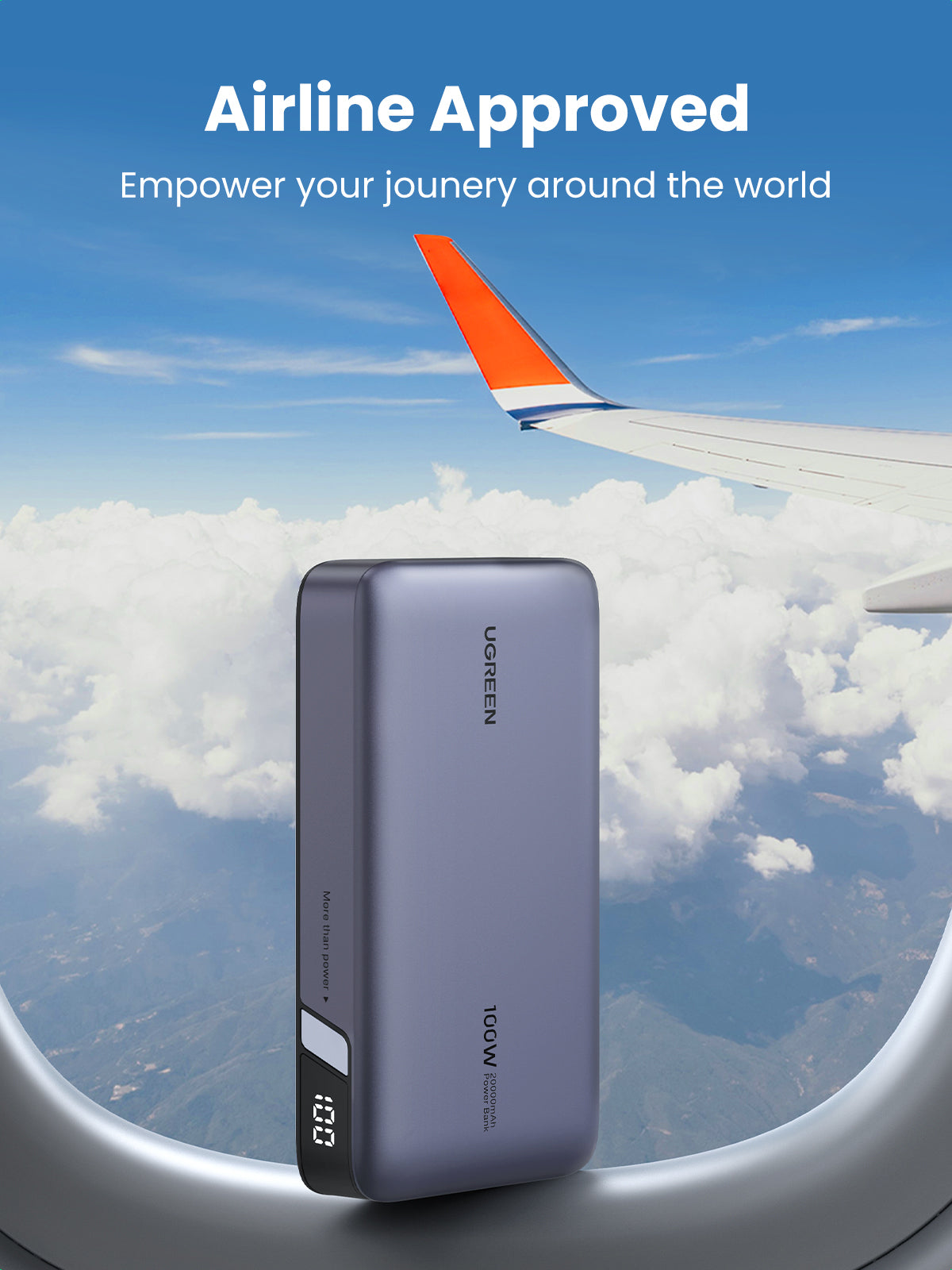 Ugreen 25188 powerbank 20000 mAh Grå