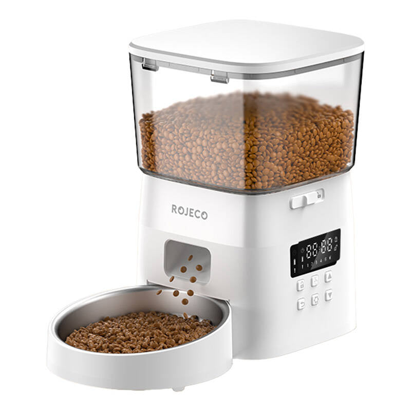 Rojeco 2L Automatisk Pet Feeder Knappversion (hvid)