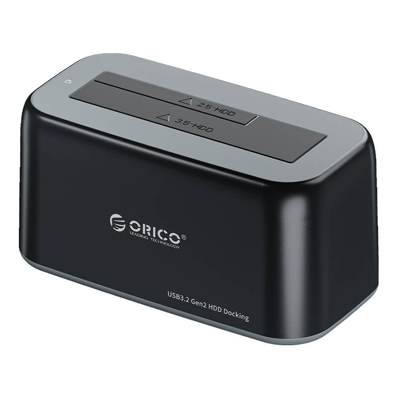 Orico docking station til 2,5 / 3,5" HDD / SSD, 5Gbps, USB-C til USB-C/A (sort)