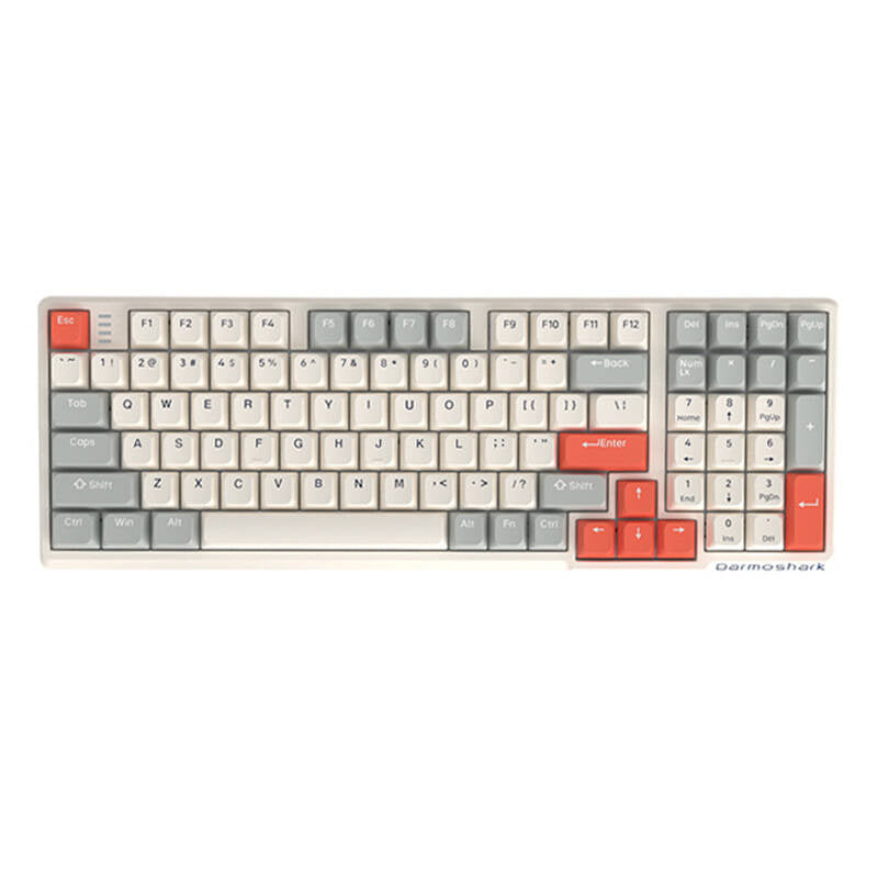Darmoshark K7 PRO EF switch trådløst gaming tastatur (hvid)