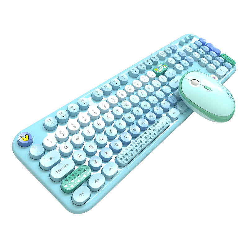 MOFII Lovely 2.4G trådløst tastatur + muset (blå)